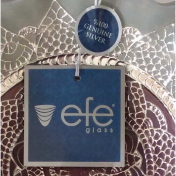 🌟HP🌟VTG 1990s Gray, Mauve, Silver Reverse Painted Bowl EFE Glass of Turkey - Picture 4 of 5